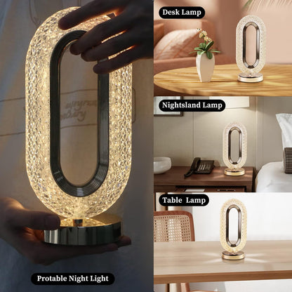 Touch Control Crystal Table Desk Lamp