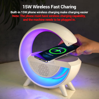 3-in-1 Multi-Function LED Night Lamp with Bluetooth Speaker, Wireless Charging
