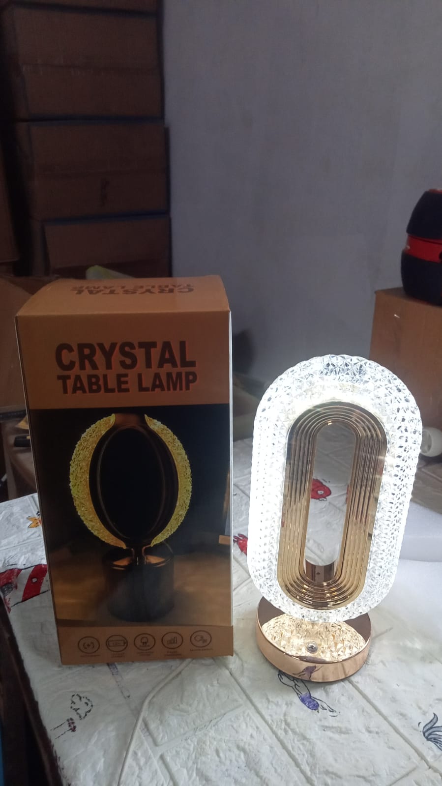 Touch Control Crystal Table Desk Lamp